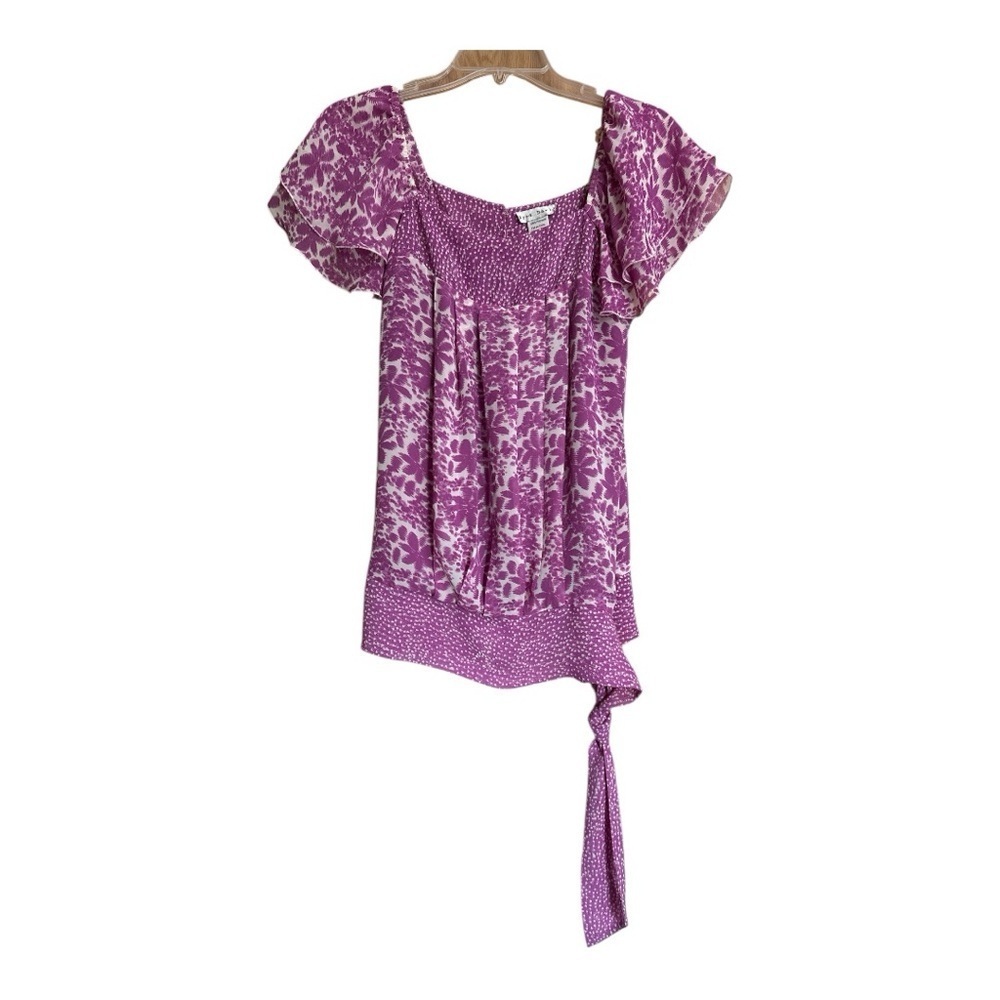 Fred David Women’s Purple Floral Blouse, M